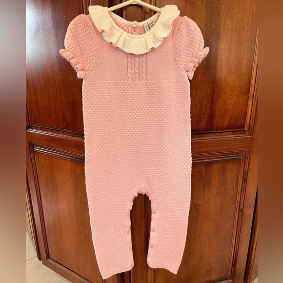 NWT Janie and Jack Sweet Knitted Pink Jumpsuit - Picture 2 of 11